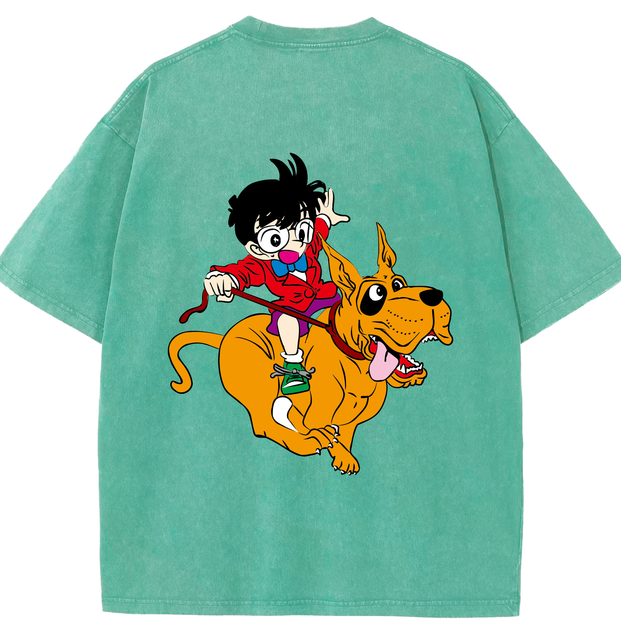 （画像用） 名探偵コナン 江戸川 コナン Detective Conan Conan Edogawa 綿100% ヴィンテージ風 半袖Tシャツ（背面プリント）